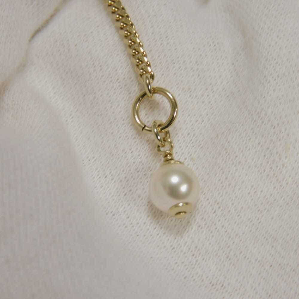 Chanel necklace, Coco Mark, heart, crystal, costume pearl, rhinestone, metal, F23B, CC mark, clear, ABB651, women's — Like New