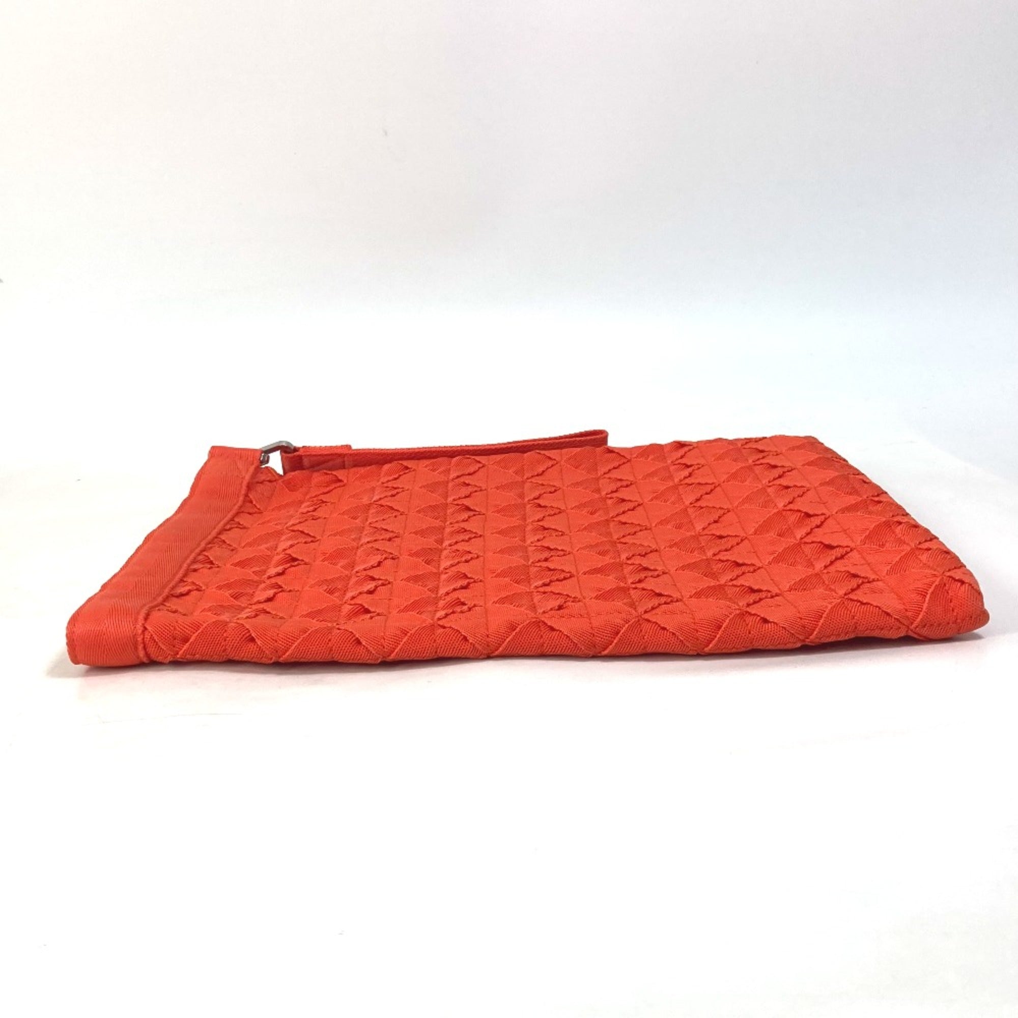 BOTTEGA VENETA 667060 Intrecciato Bag pouch with strap Clutch bag Orange — Like New