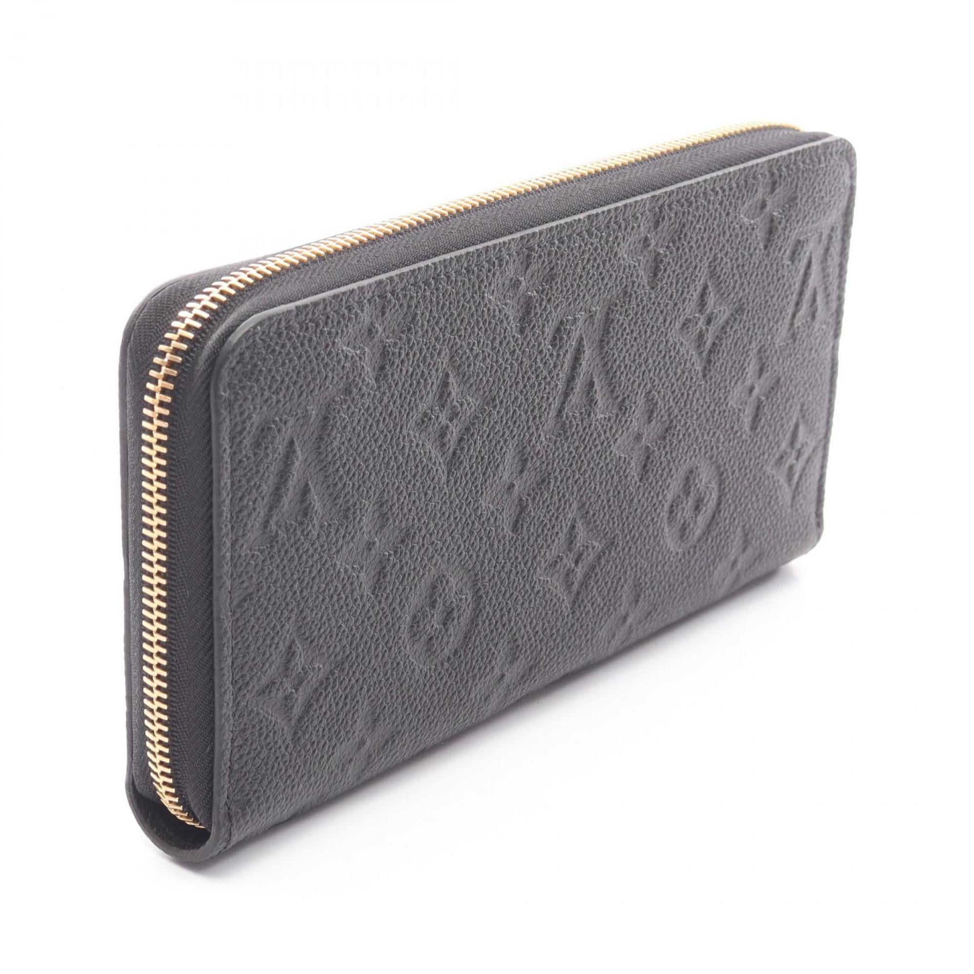 Louis Vuitton Zippy Wallet, Monogram Empreinte Leather, Round Long Women's, Black, M61864