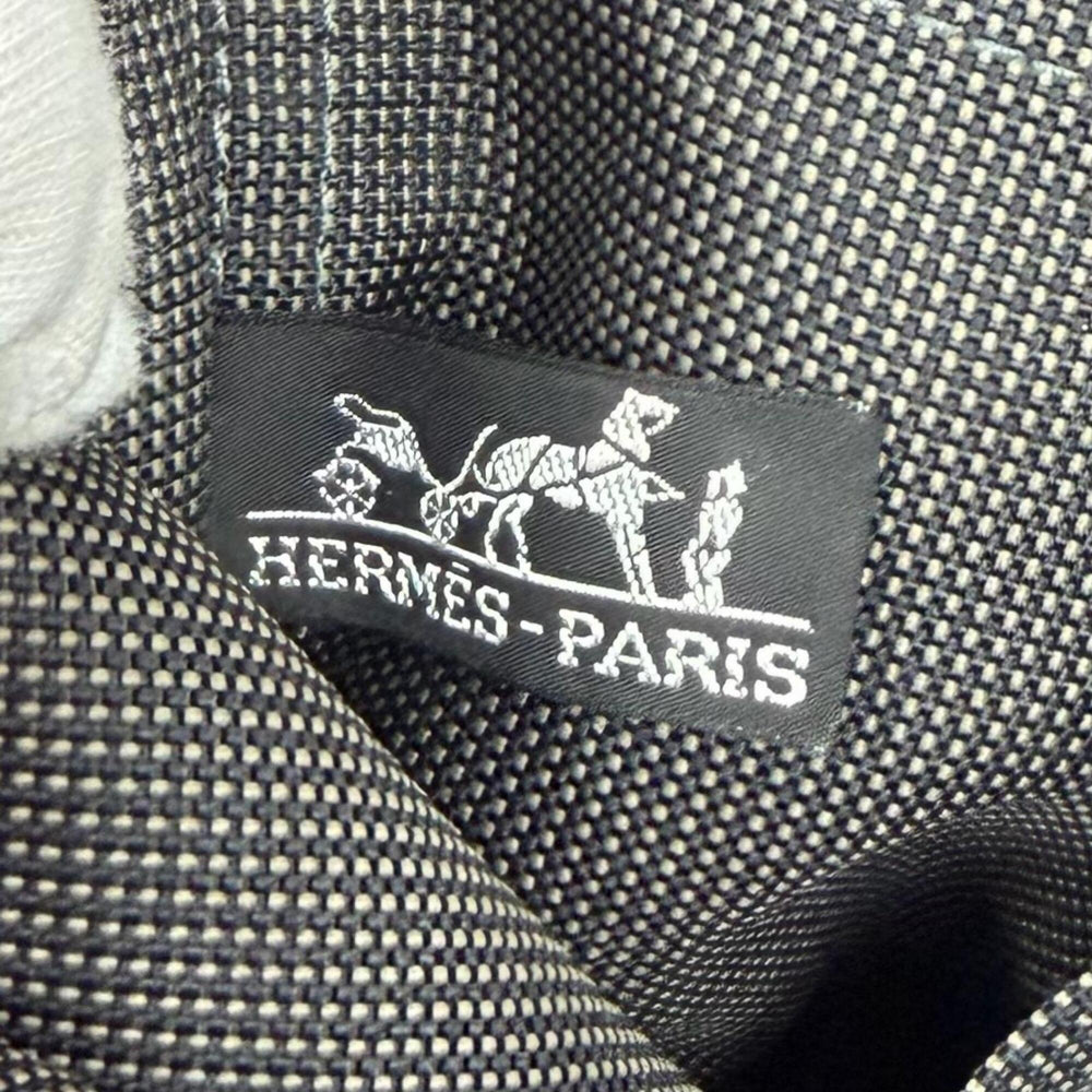 HERMES Hermes Herline Ad PM Canvas Backpack Daypack with Padlock, Gray, Made in France, Women's — Like New