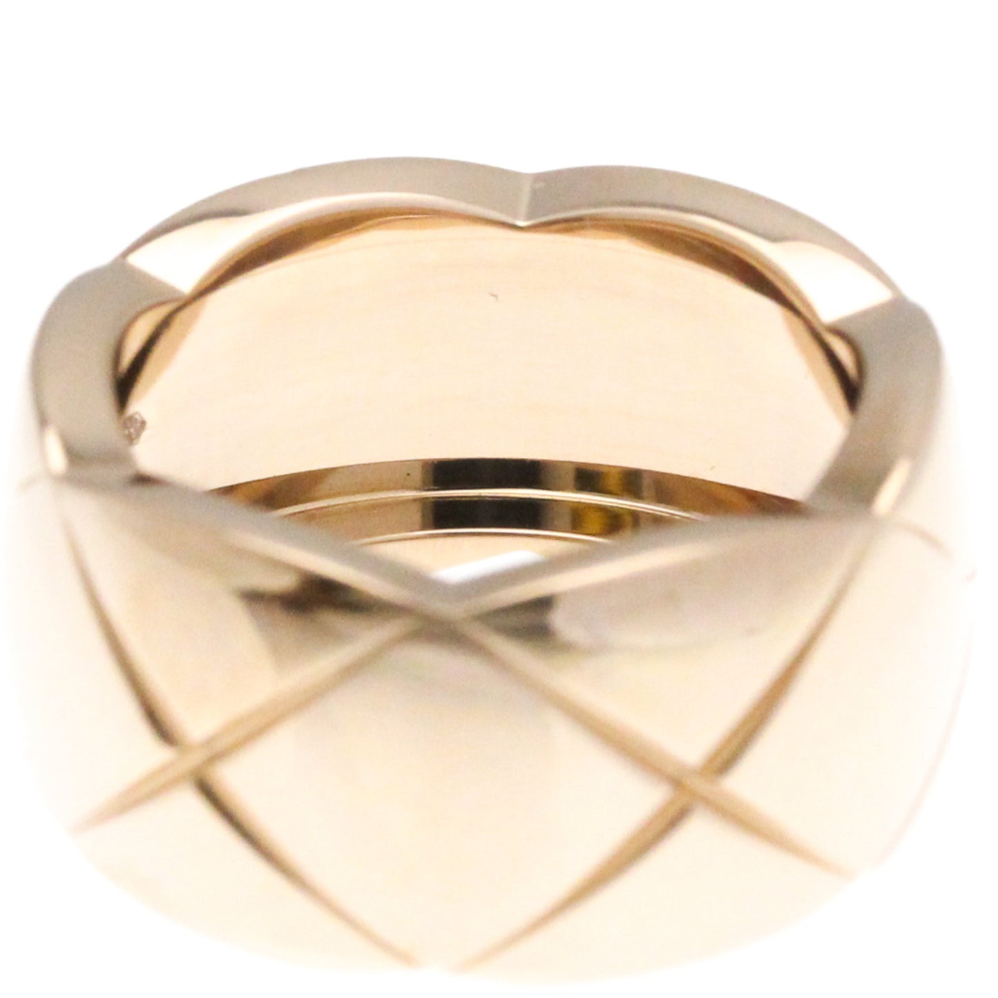 Chanel Coco Crush Ring Large Size Pink Gold (18K) Fashion No Stone Band Ring Pink Gold