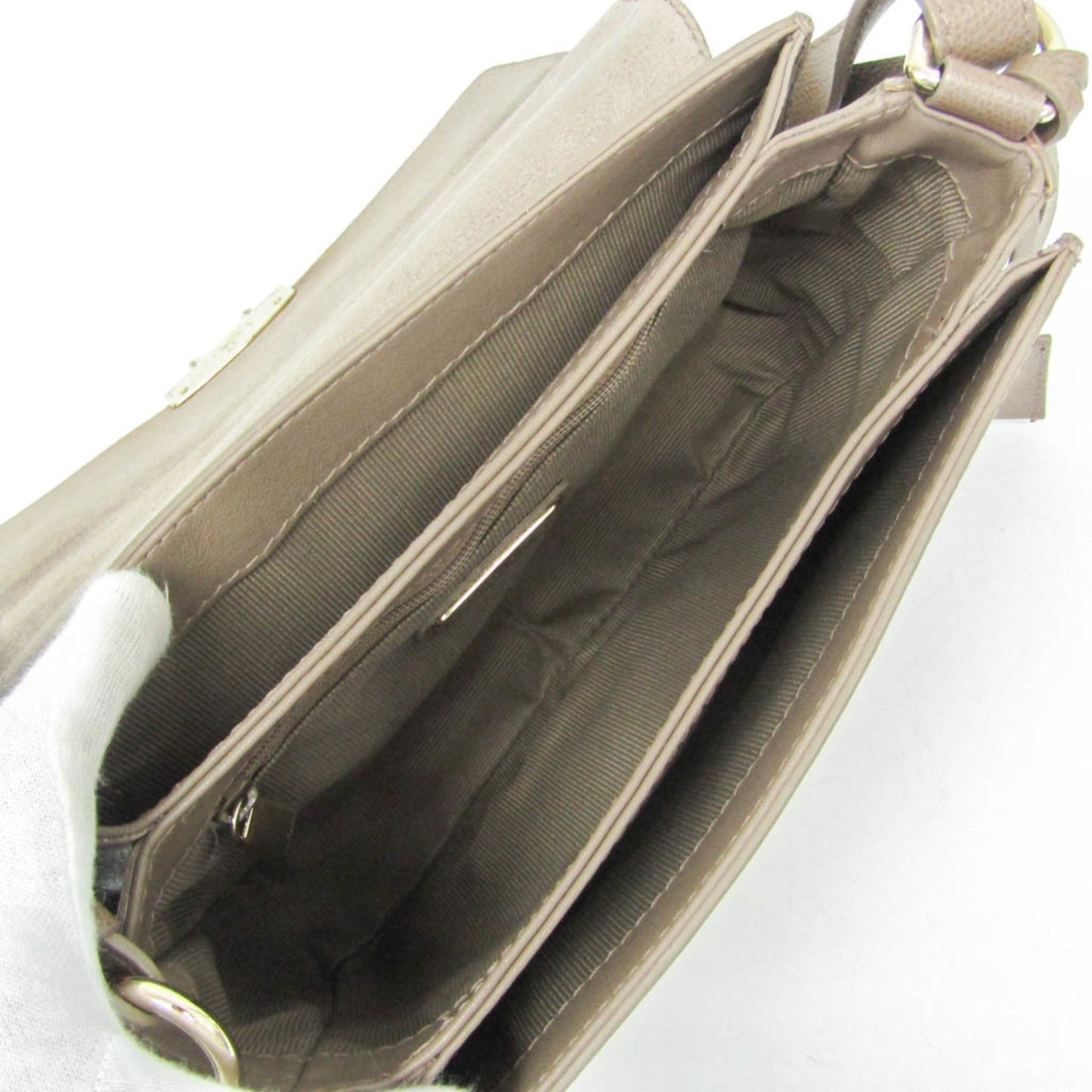 Furla Metropolis 00760475 Women's Leather Shoulder Bag Beige Brown