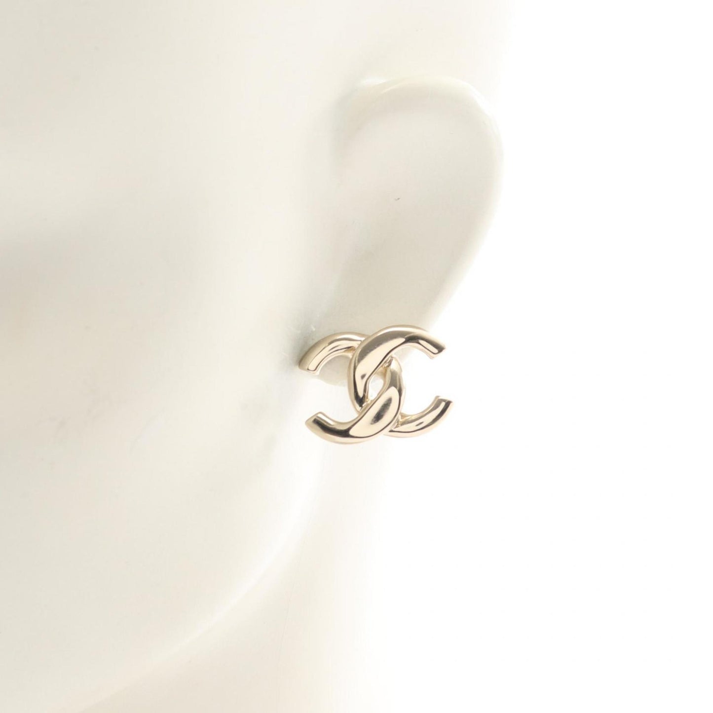 CHANEL Coco Mark Earrings, Gold Plated, Women's