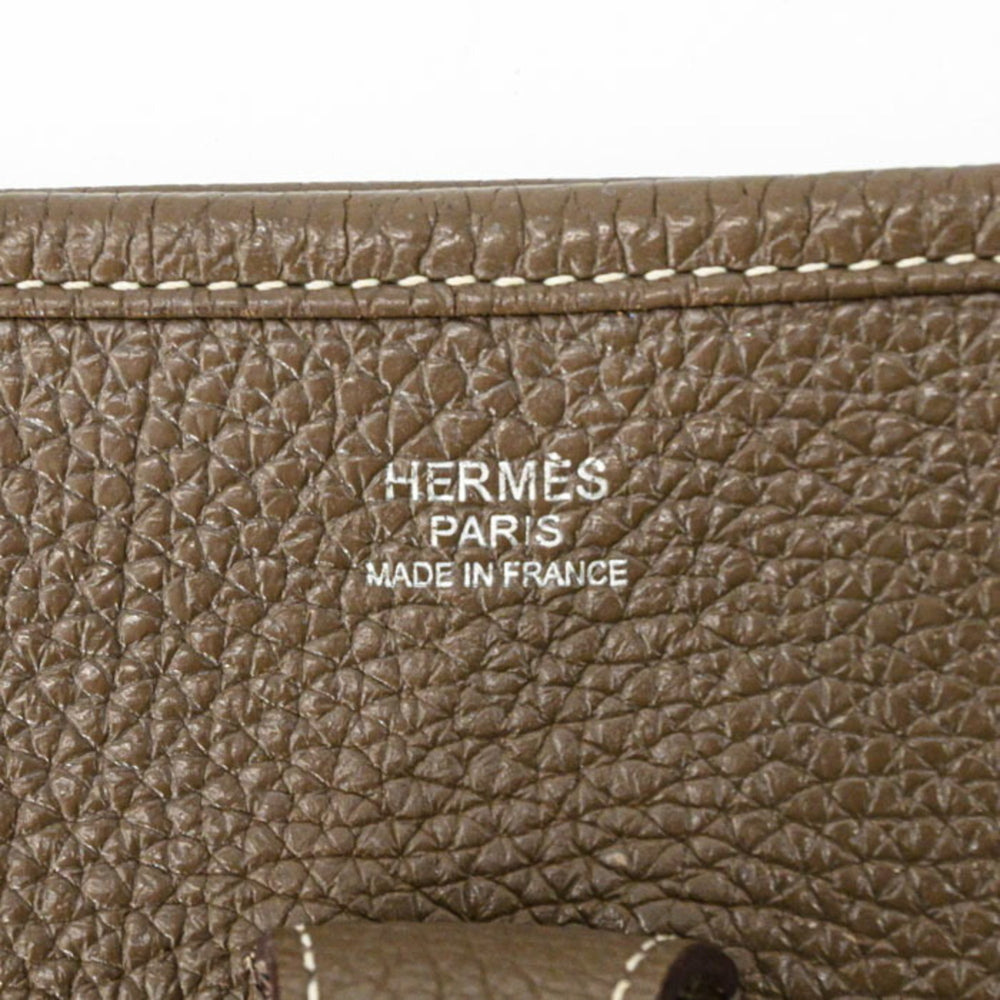 HERMES Evelyne 3 29 TPM Shoulder Bag, Leather, Taurillon Clemence, Etoupe #T — Like New