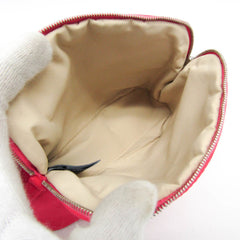 Hermes Bolide Mini Women's Cotton,Leather Pouch Brown,Pink — Like New