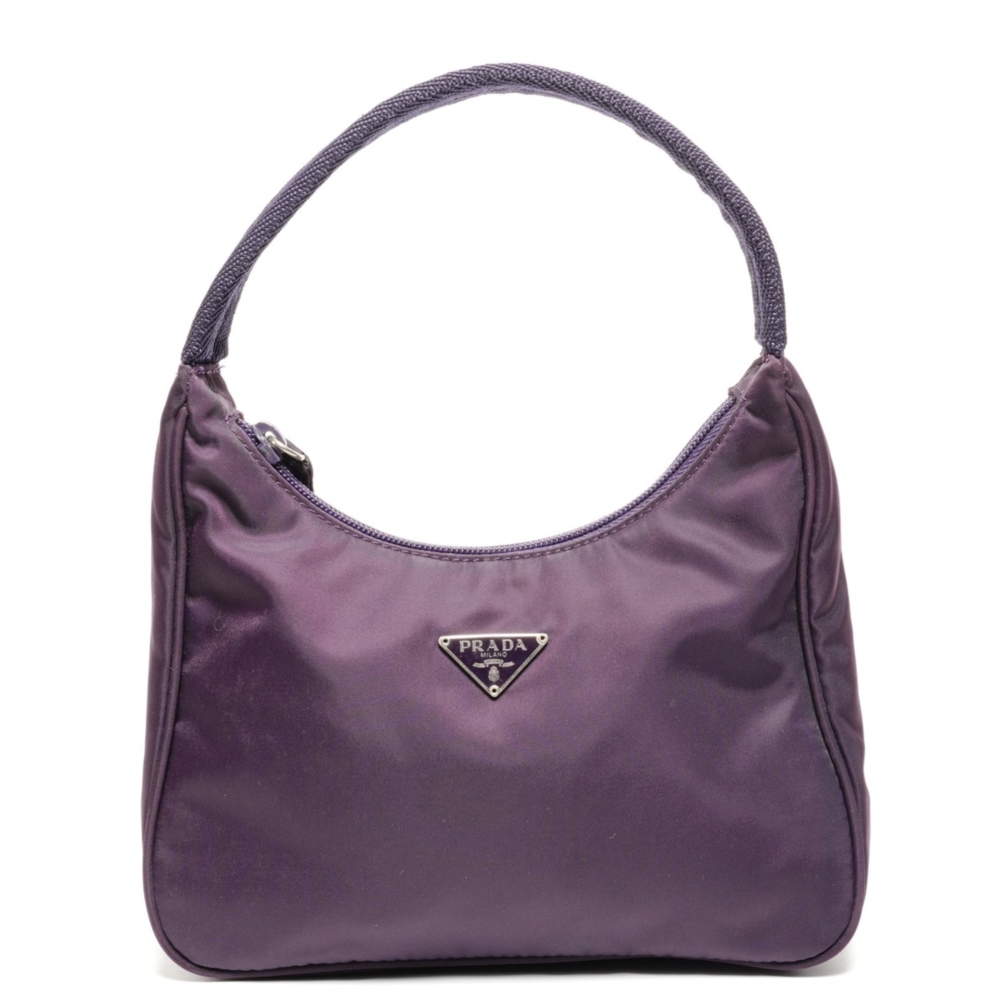 Prada nylon mini hobo handbag in purple