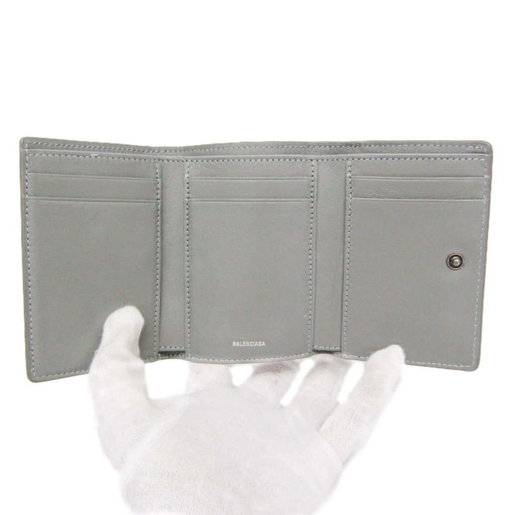 Balenciaga Envelope 736730 Women's Leather Wallet (tri-fold) Gray