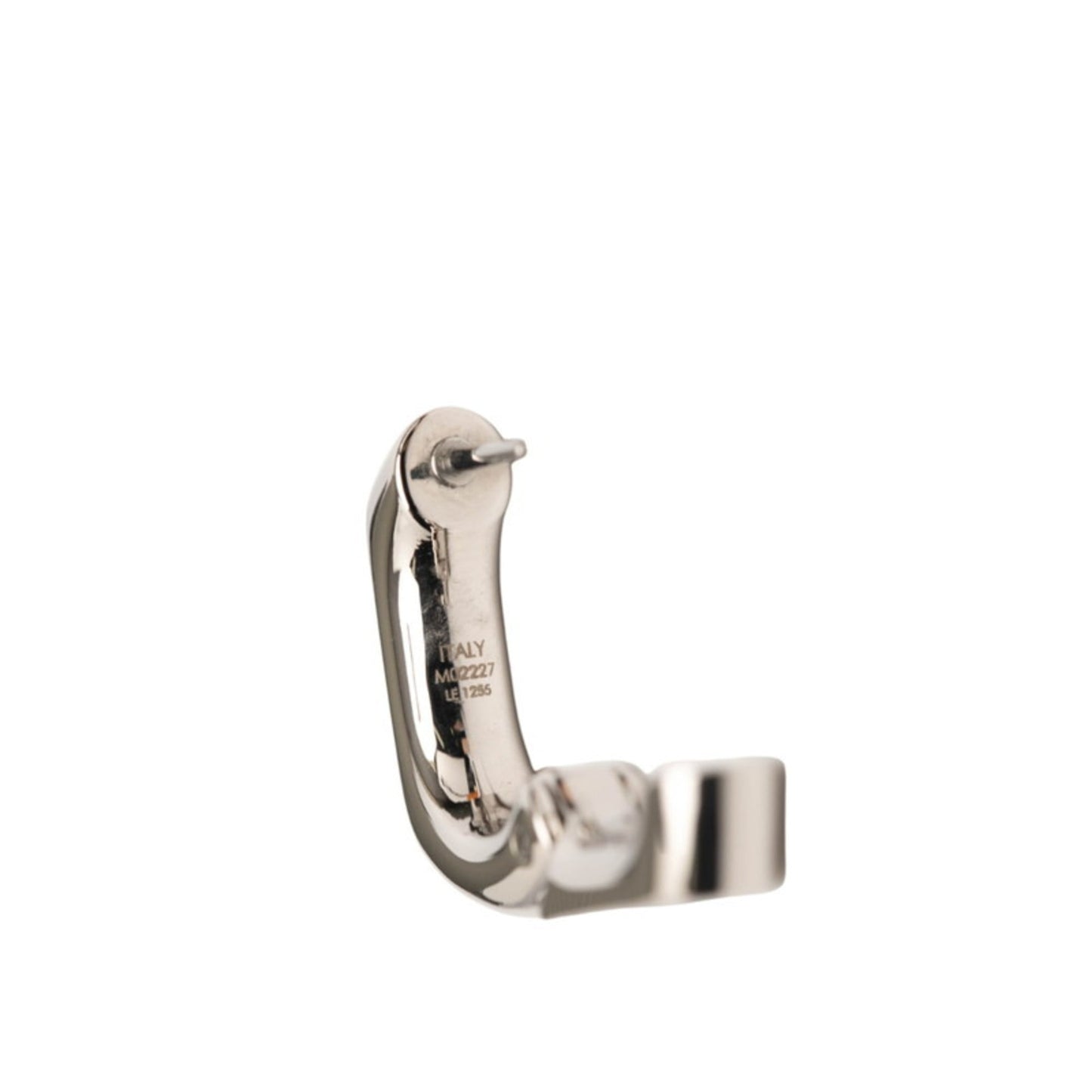 Louis Vuitton Monogram Chain Hoop Earrings M02227 Silver Metal Women's LOUIS VUITTON