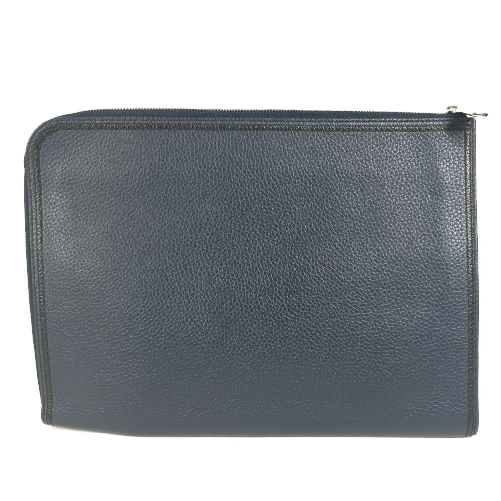 LOUIS VUITTON M68235 LV Logo Pochette Jour GM Pouch Bag with L-shaped Zipper, Second Bag, Clutch Taurillon Leather, Navy Blue for Men and Women — Like New
