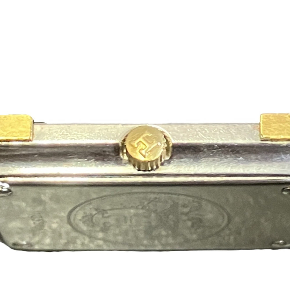 Hermes Croisière watch, total weight 37.7g, stainless steel, quartz movement, gold dial, CR1.240 battery — Good