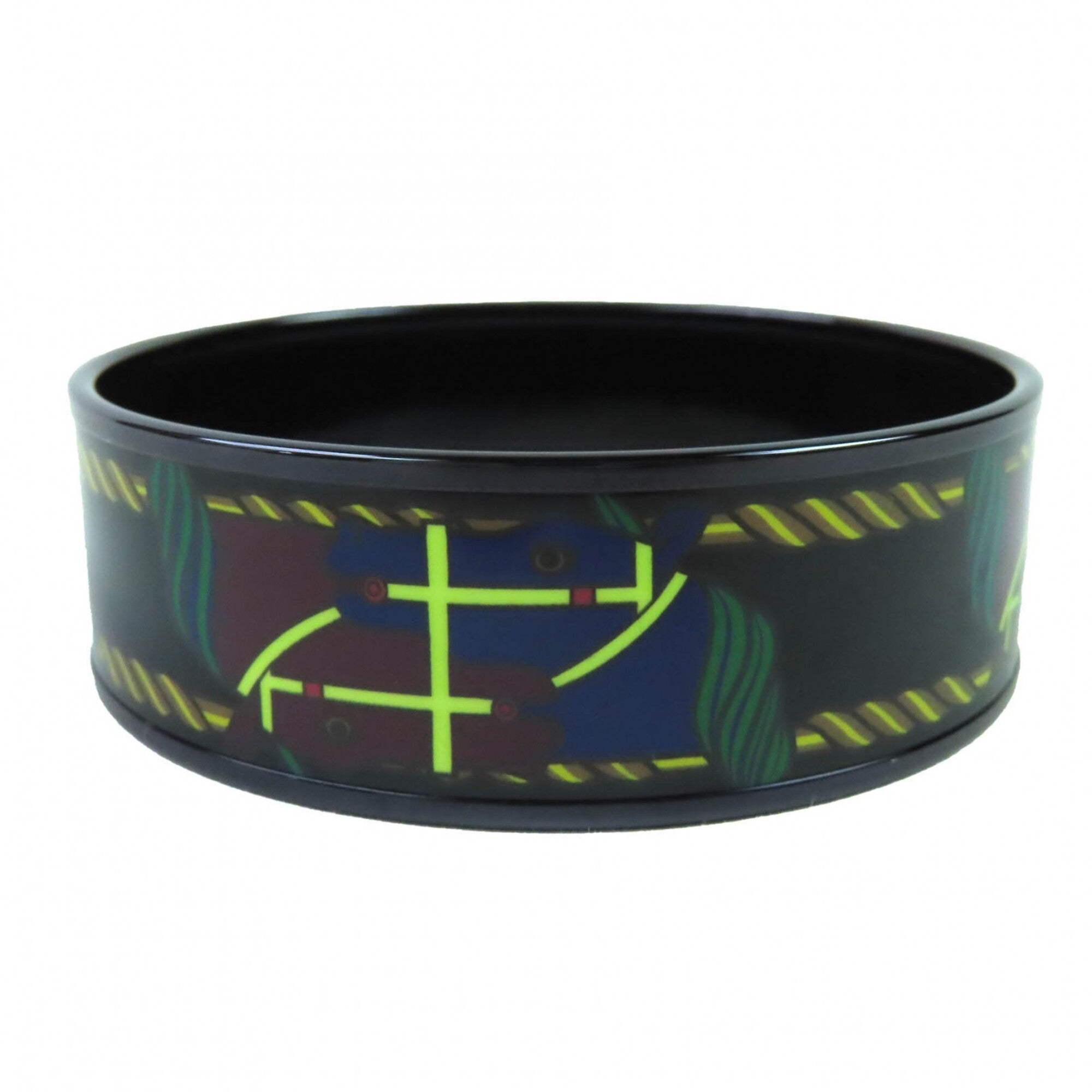 HERMES Email GM Click HH Bandana Bangle Bracelet, Black/Multicolor, with Dust Bag, Made in France, Women's — Like New