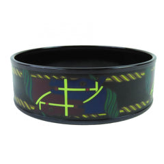 HERMES Email GM Click HH Bandana Bangle Bracelet, Black/Multicolor, with Dust Bag, Made in France, Women's — Like New
