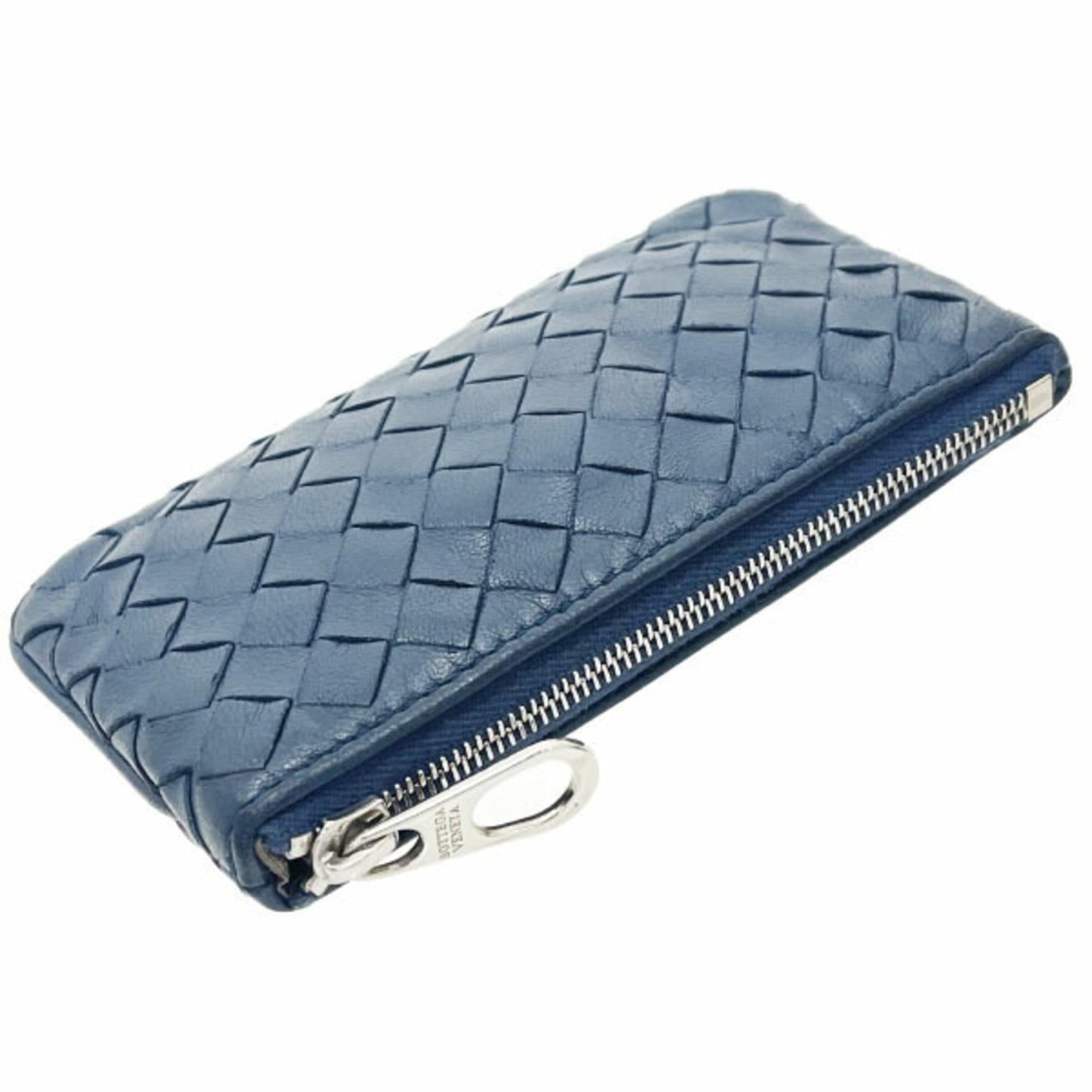 Bottega Veneta Intrecciato Coin Purse in Navy Leather (Product Code: 131232) with Mesh Purse, Keychain, Card Case, and Holder KK-16086)