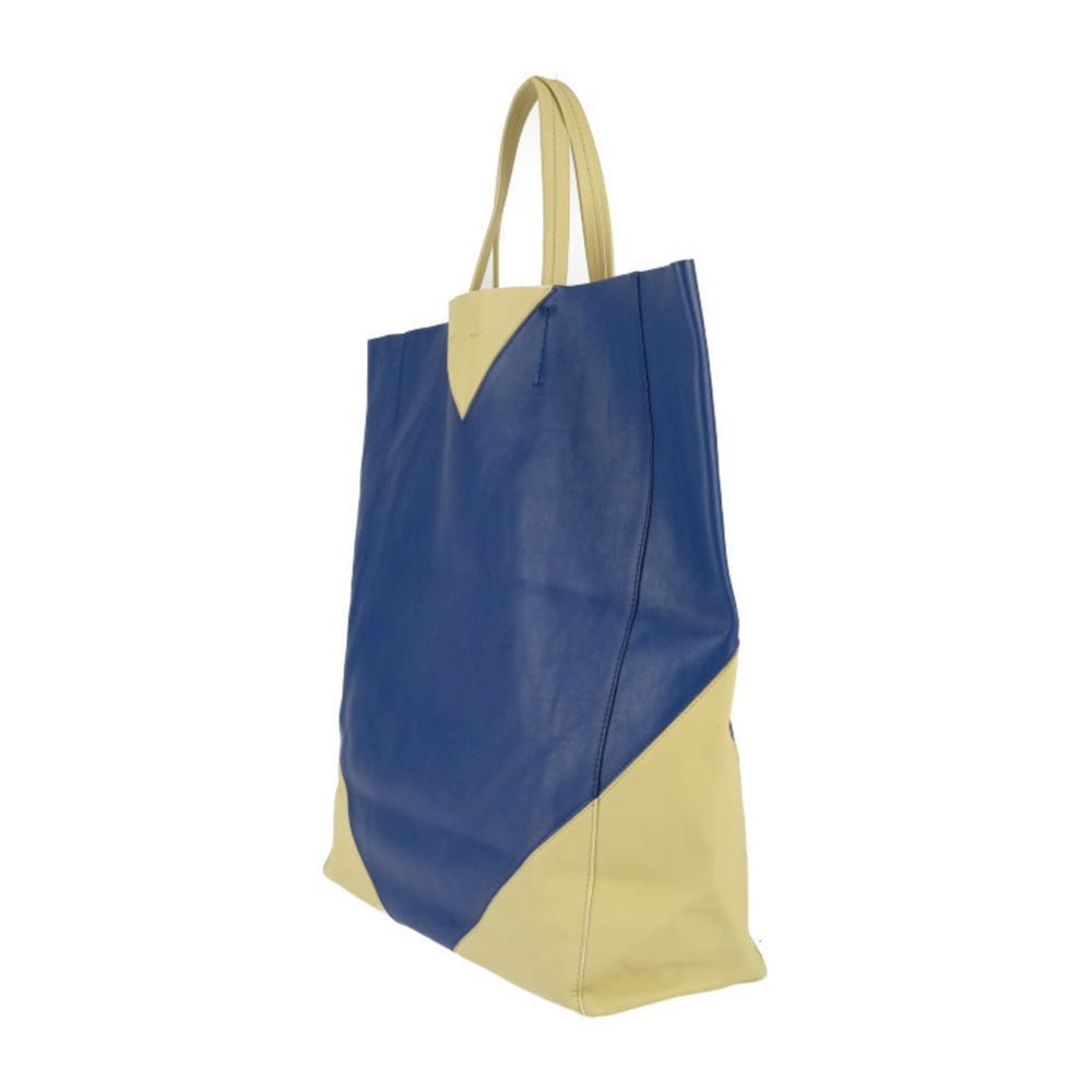 CELINE Tote Bag Horizontal Cabas - Cream Yellow Blue Calf Leather Men's Women's — Like New