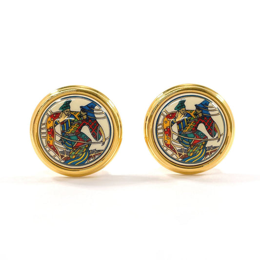 HERMES Hermes enamel cloisonné earrings in gold for women