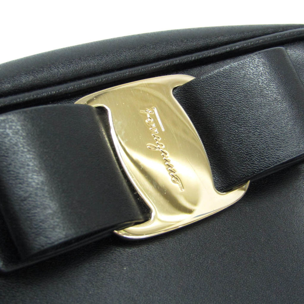 Salvatore Ferragamo Vara AU-21 H498 Women's Leather Shoulder Bag Black — Like New