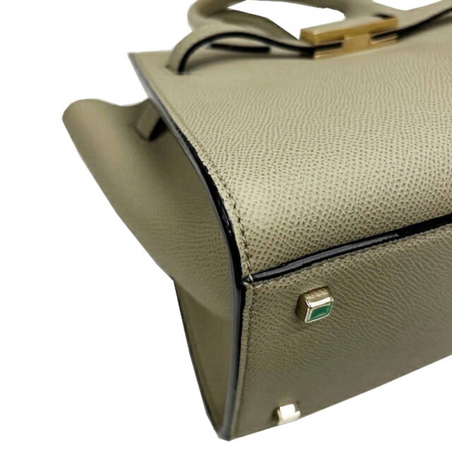 Valextra 2 Handle Milano Bag Mini Soft Calfskin Tundra Green Handbag Shoulder for Women