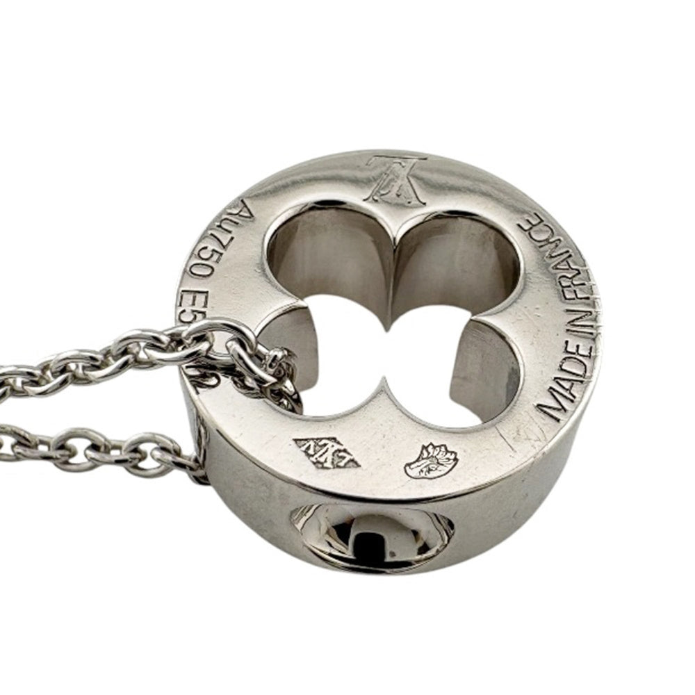 Louis Vuitton Pendant Empreinte Necklace, 18K White Gold, Women's, LOUIS VUITTON — Like New