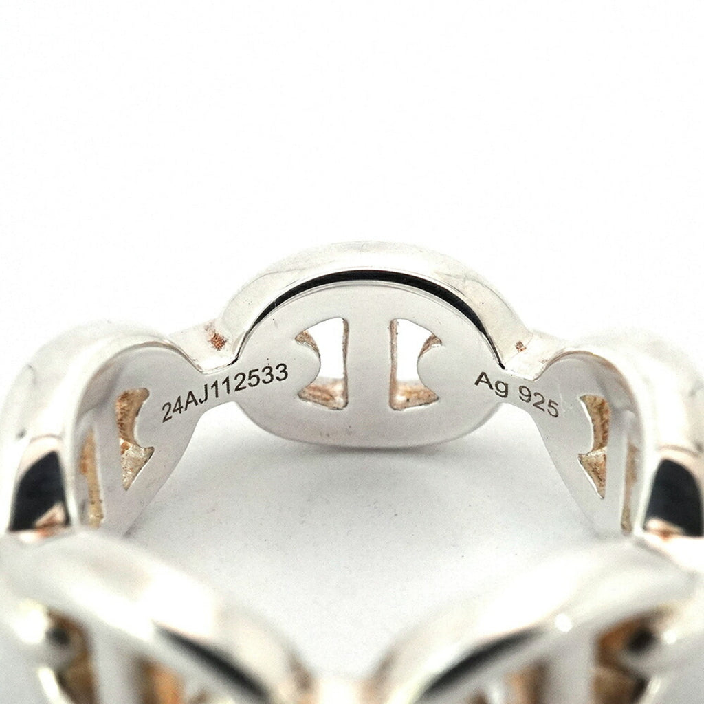 Hermes Ancienne Chaine d'Ancre Ring, Silver 925, #48, Women's