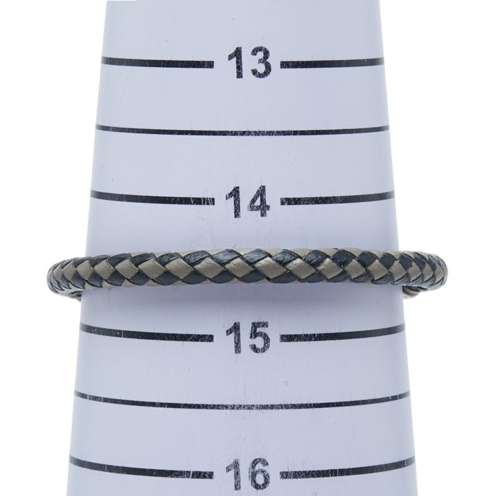 Hermes Jumbo Bracelet Silver Black Metal Leather Women's HERMES