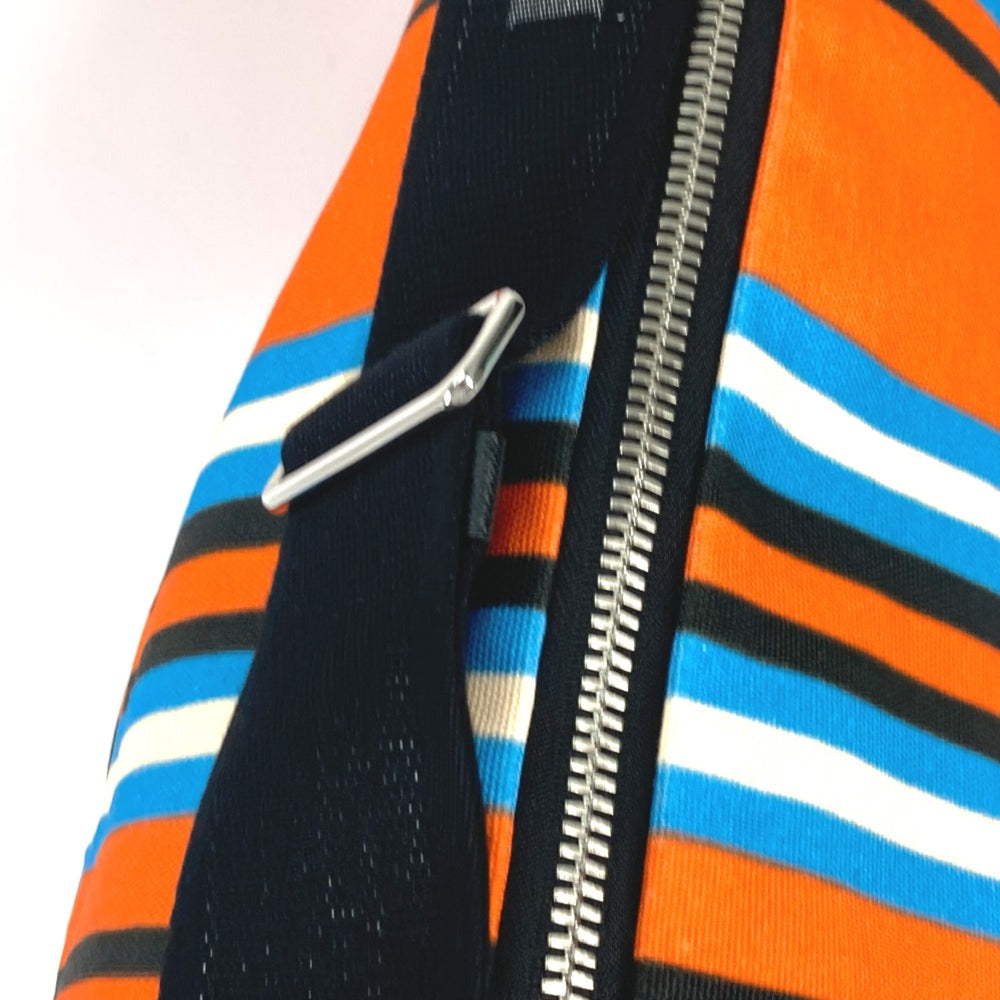 PRADA 2VY007 stripe bag crossbody Shoulder Bag Orange Blue x Black — Like New