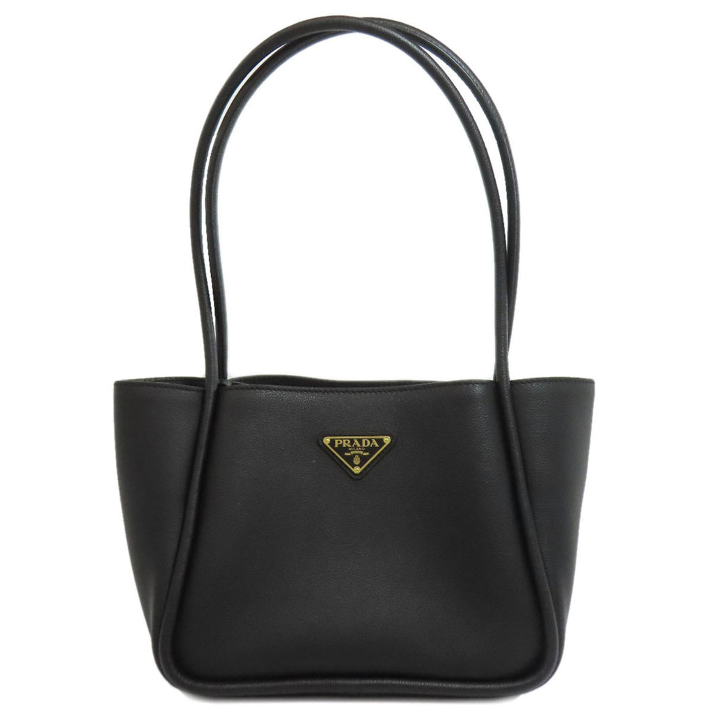 Prada Logo Metal Tote Bag Calfskin Women's PRADA