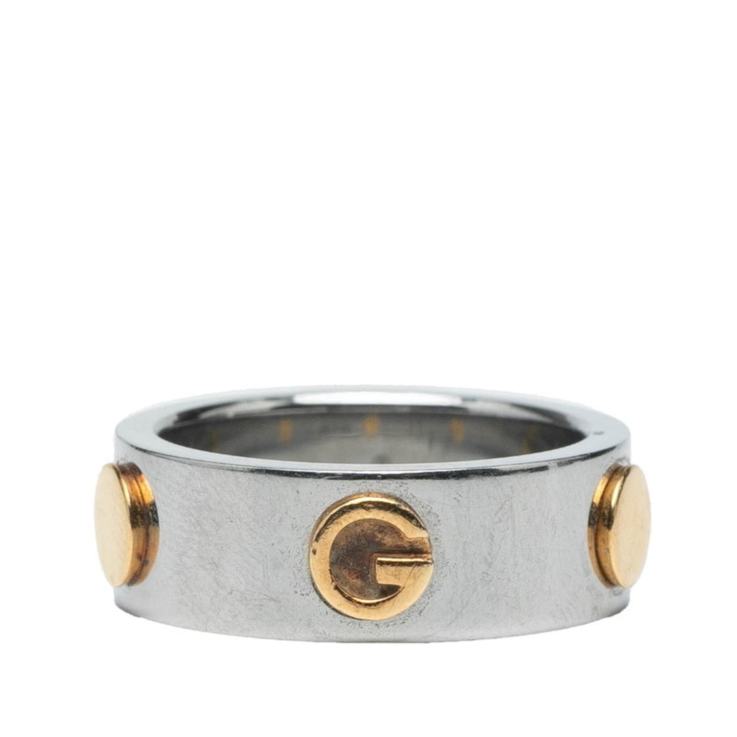 Gucci Combination Ring #13 Silver, Steel, and Yellow Gold for Women