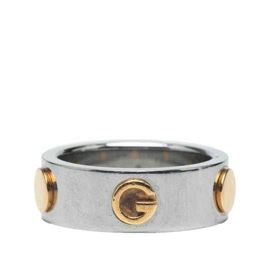 Gucci Combination Ring #13 Silver, Steel, and Yellow Gold for Women