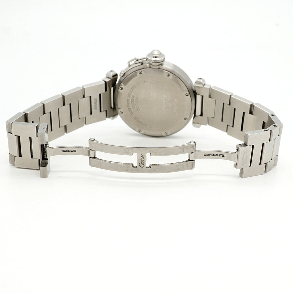 Cartier Pasha C Meridian GMT W31029M7 Silver Dial Watch (Boys' Size) — Good