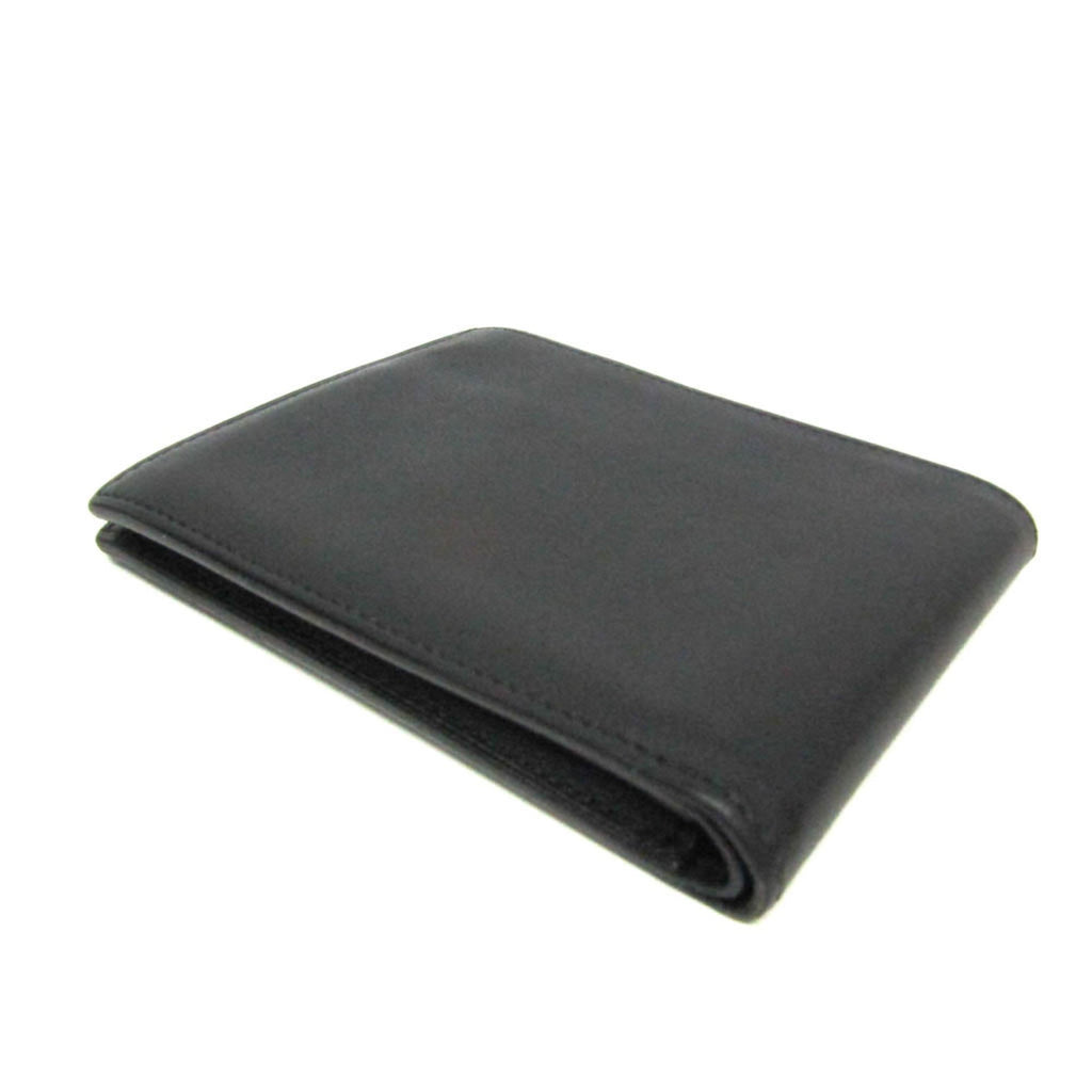 Hermes Citizen Twill Compact Men's Leather Bill Wallet (bi-fold) Black