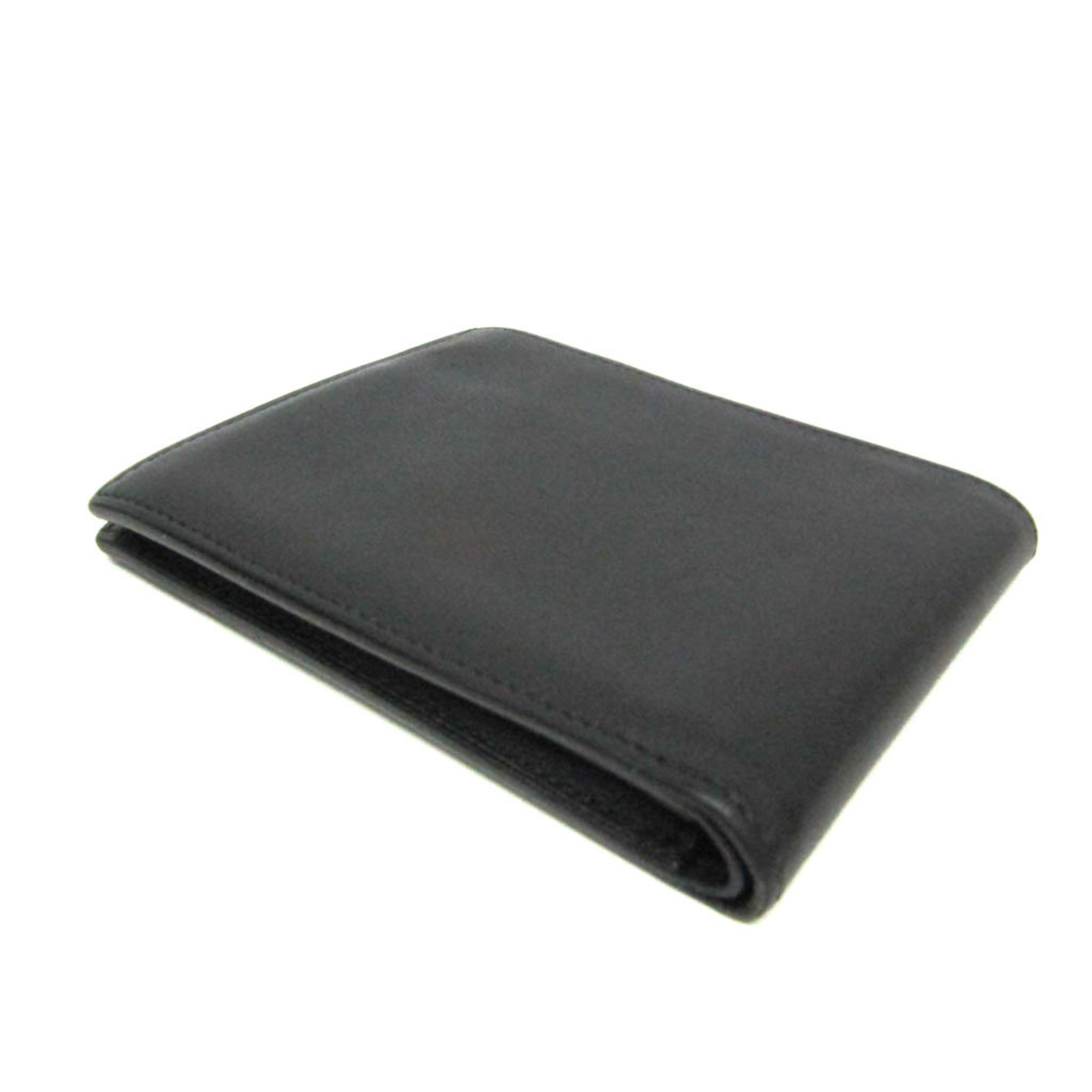 Hermes Citizen Twill Compact Men's Leather Bill Wallet (bi-fold) Black