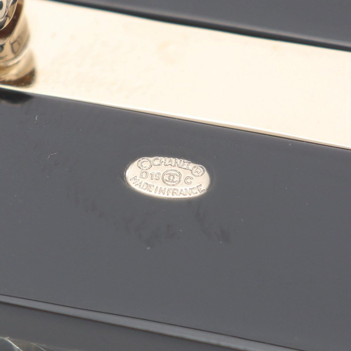 CHANEL Coco Mark Brooch, Gold-Plated Plastic, Women's, Black and Gold