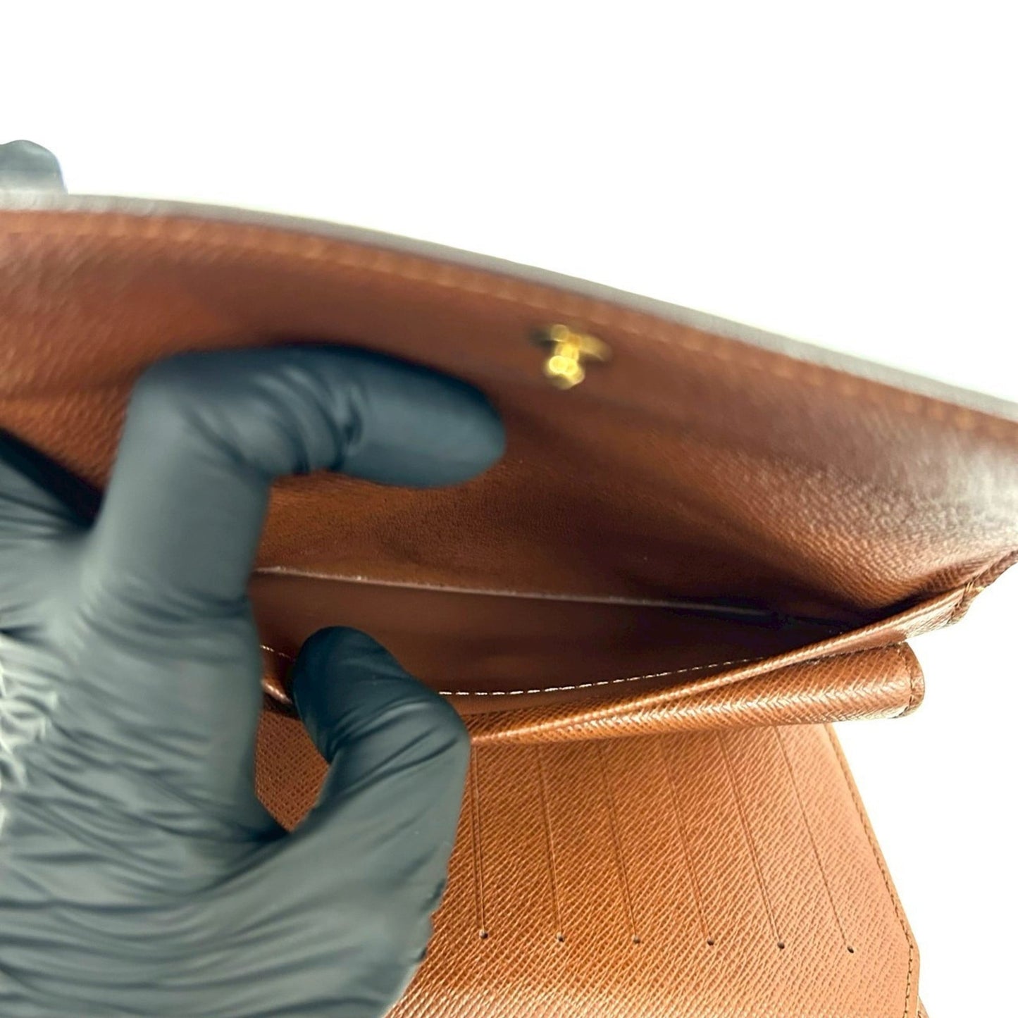 LOUIS VUITTON Porte Tresor Etui Papier Monogram Leather Tri-fold Wallet, Brown, 43625