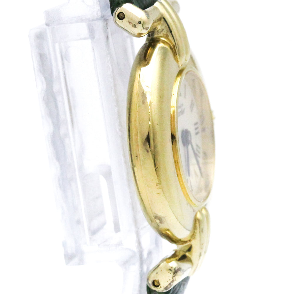 CARTIER Must Colisee Gold Plated Leather Quartz Ladies Watch 590002 — Good