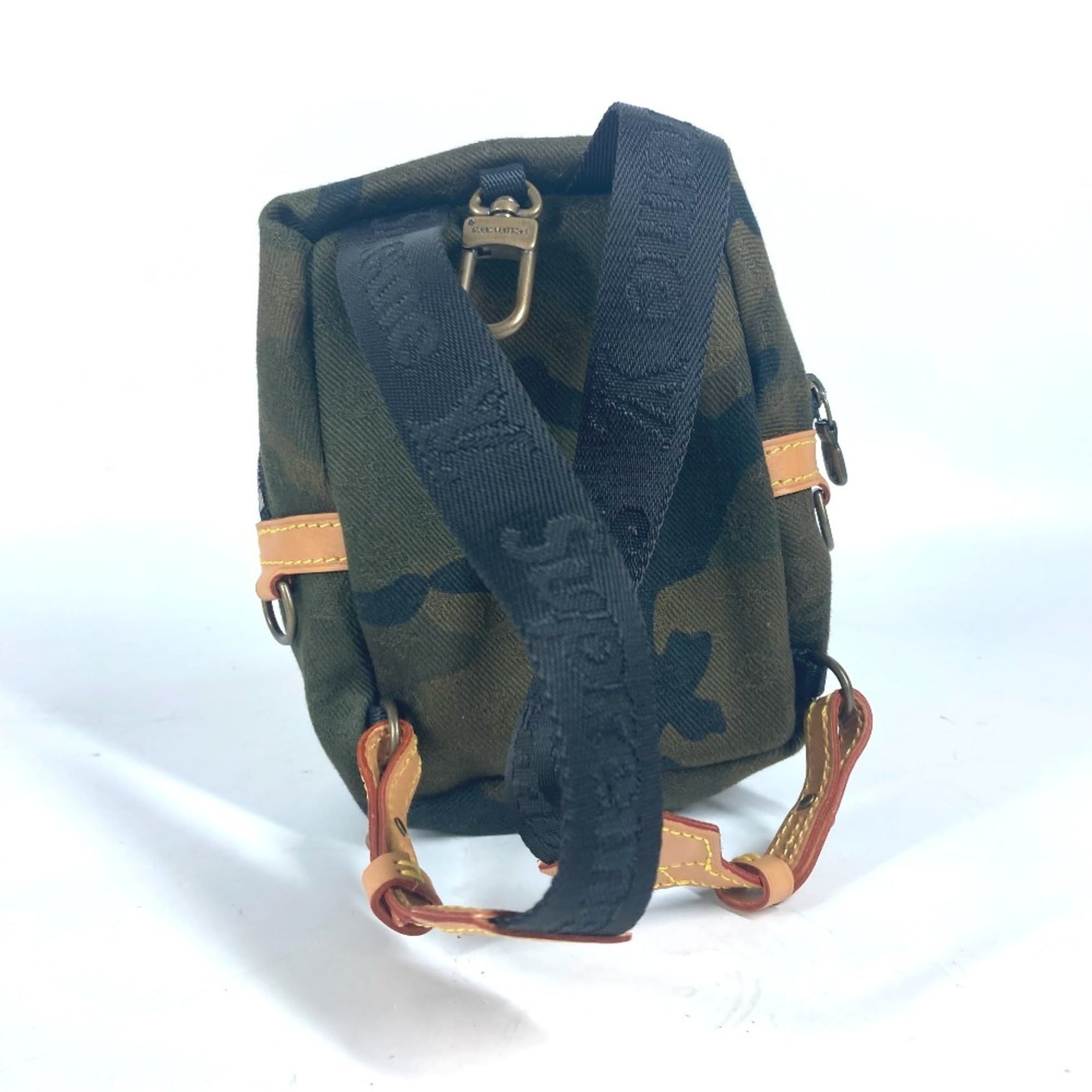 LOUIS VUITTON M44201 Supreme Collaboration Apollo Backpack Nano Bag Charm Rucksack Camouflage Keychain Canvas Men's Women's Green — Like New