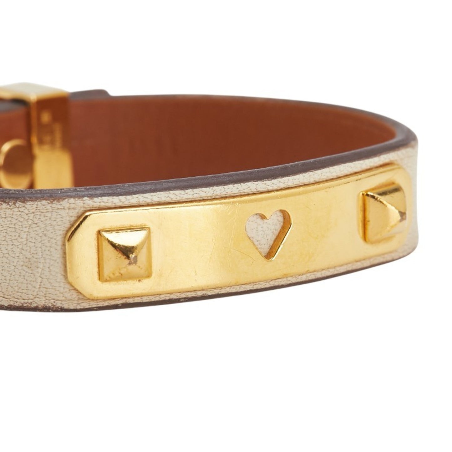 Hermes Hermès Asdecourt Bracelet in Off-White Gold with Swift Leather Plated for Women