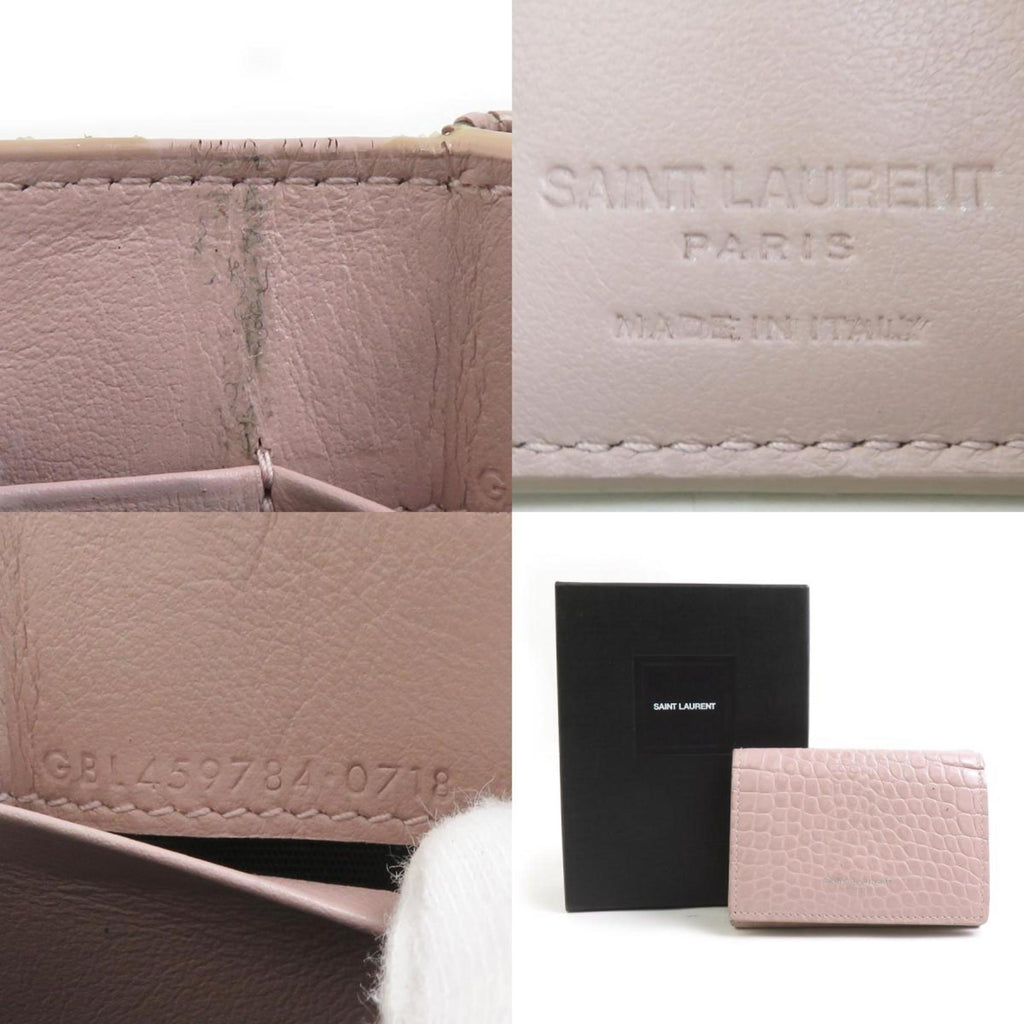 Saint Laurent SAINT LAURENT Tri-fold wallet Embossed leather Pink Women's h31195a