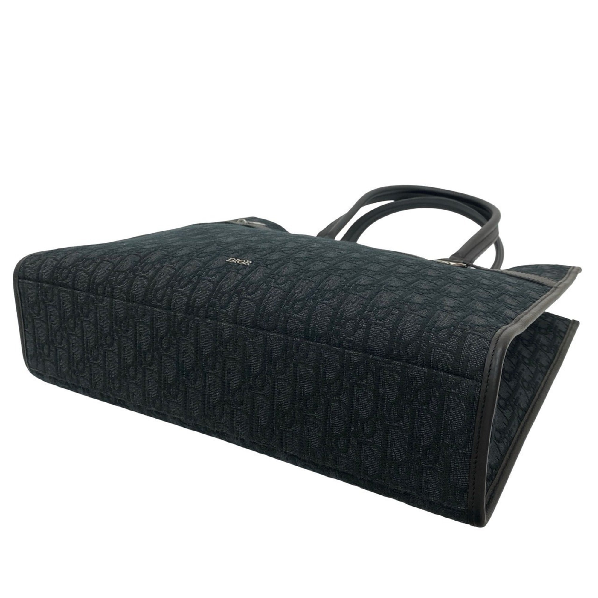 Unused, stored Christian Dior Safari Tote Bag, Oblique Canvas and Leather, Black, 177-5 — Like New
