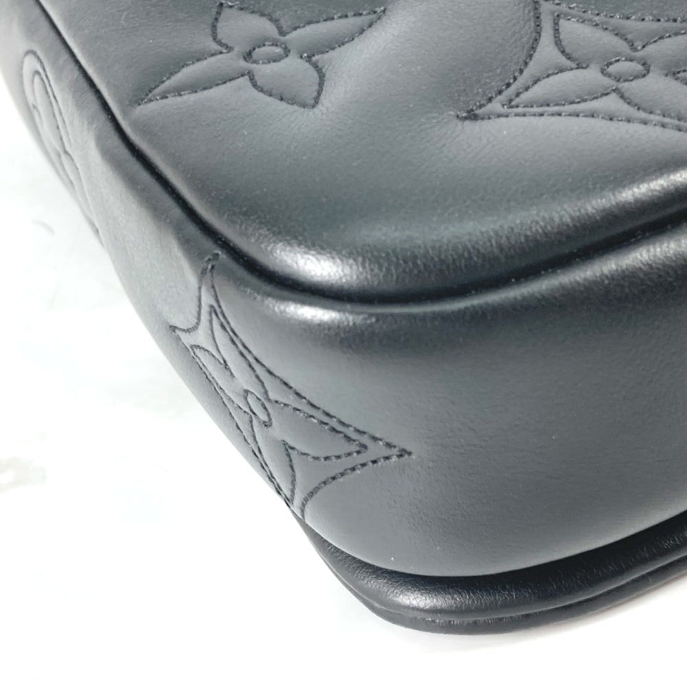 LOUIS VUITTON M81398 Monogram Bubblegram Wallet-on-Strap Long Wallet/Clutch Bag/2-Way Bag/Shoulder Bag Leather Women's Black — Like New