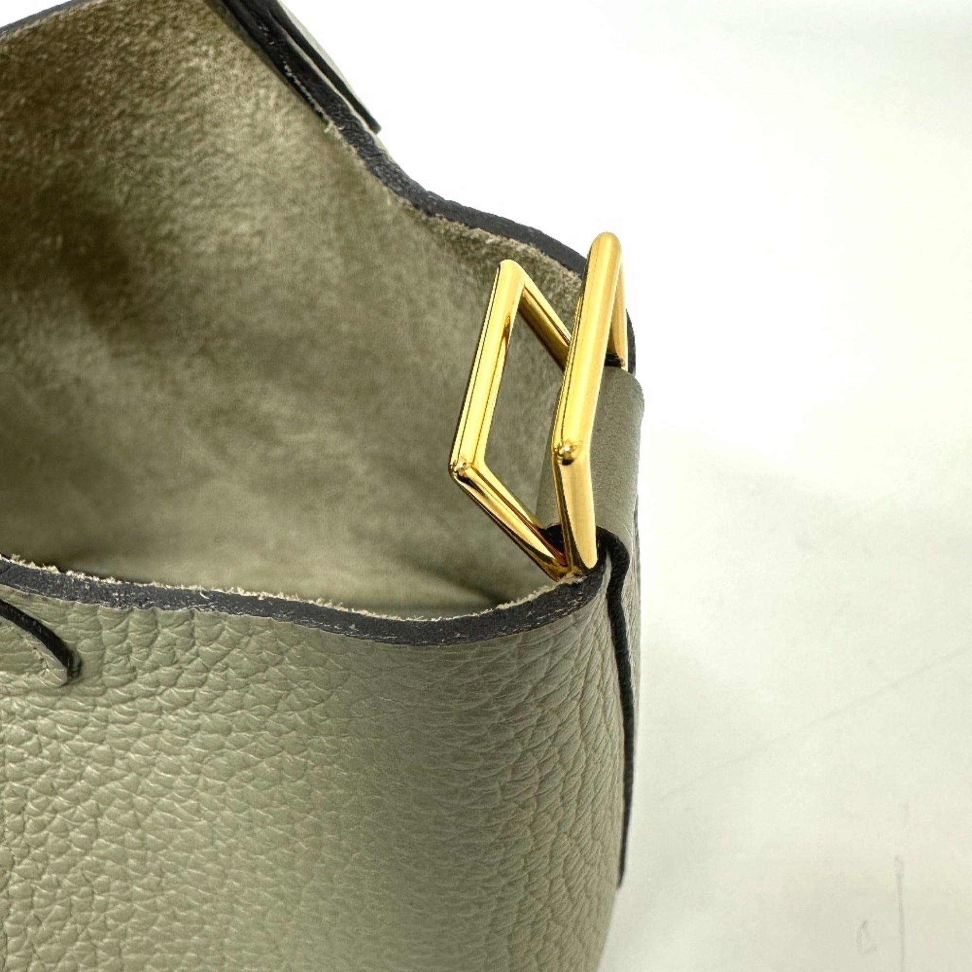 HERMES Picotin Lock PM Bag Handbag Taurillon Clemence Women's Sage Grey Like New — Like New