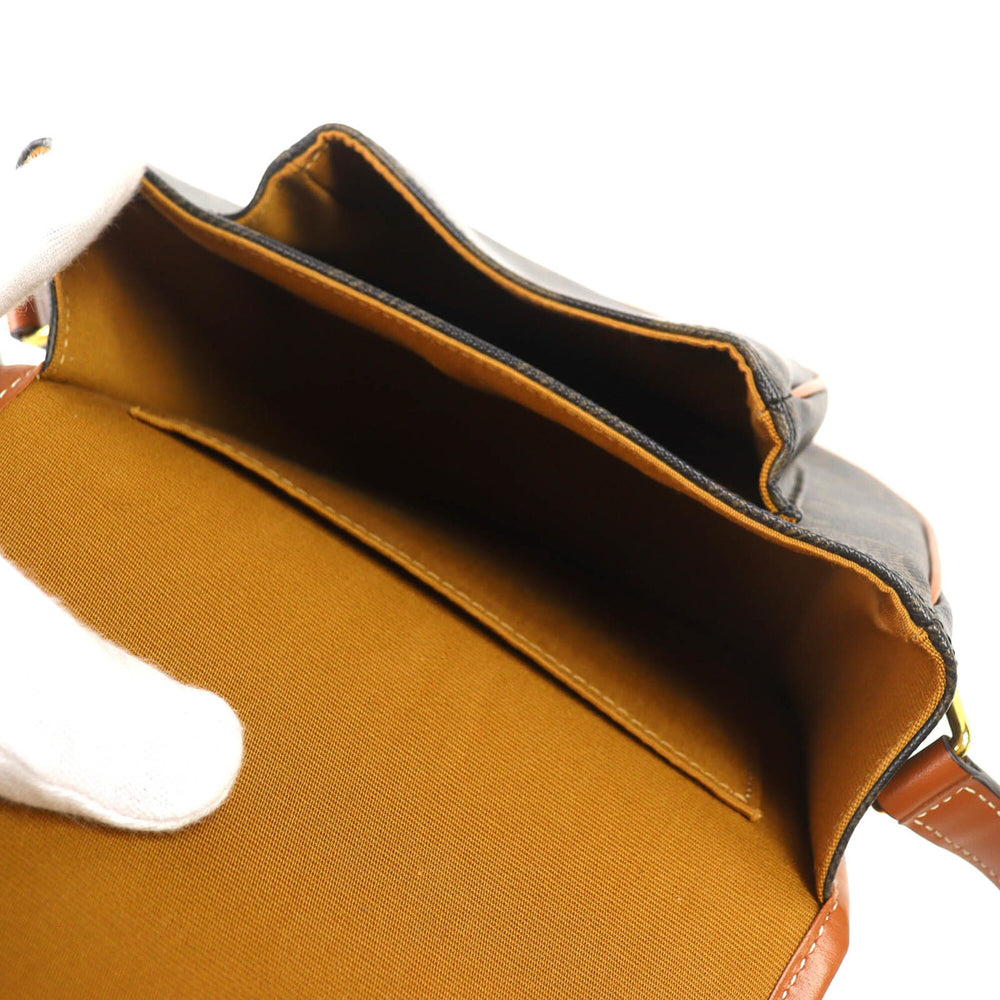 CELINE 19150 Folco Medium Triomphe Canvas Shoulder Bag, Tan Brown, Women's - Highly Recommended! — Like New
