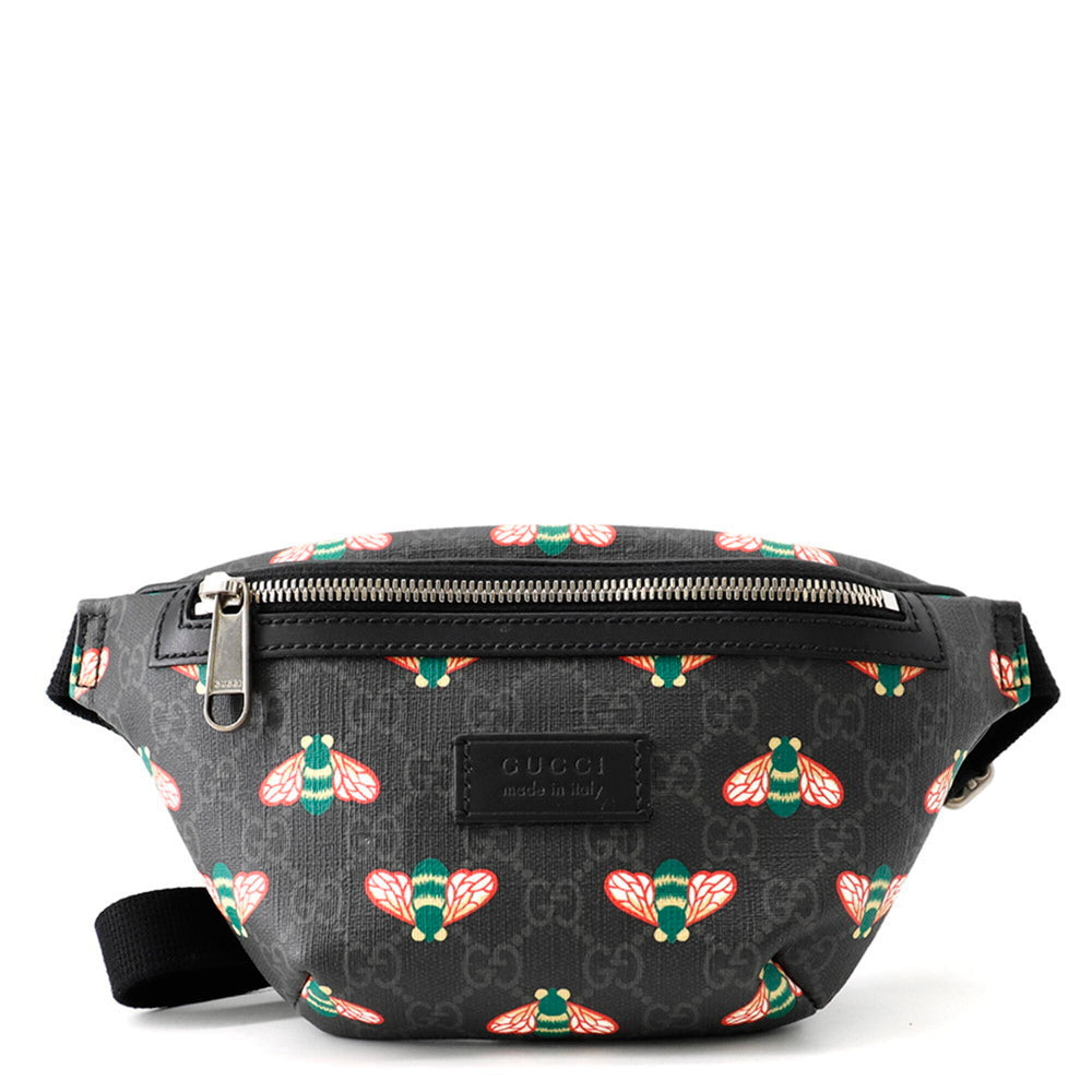 Gucci Bee GG Supreme Body Bag 675181 GUCCI Waist Black Handbag — Like New