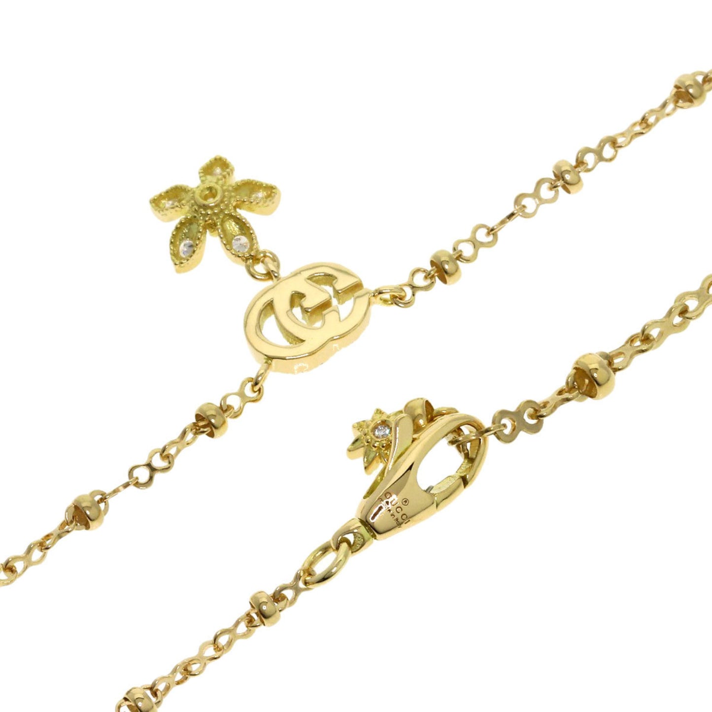 Gucci GG Flora Diamond Necklace in 18K Yellow Gold for Women