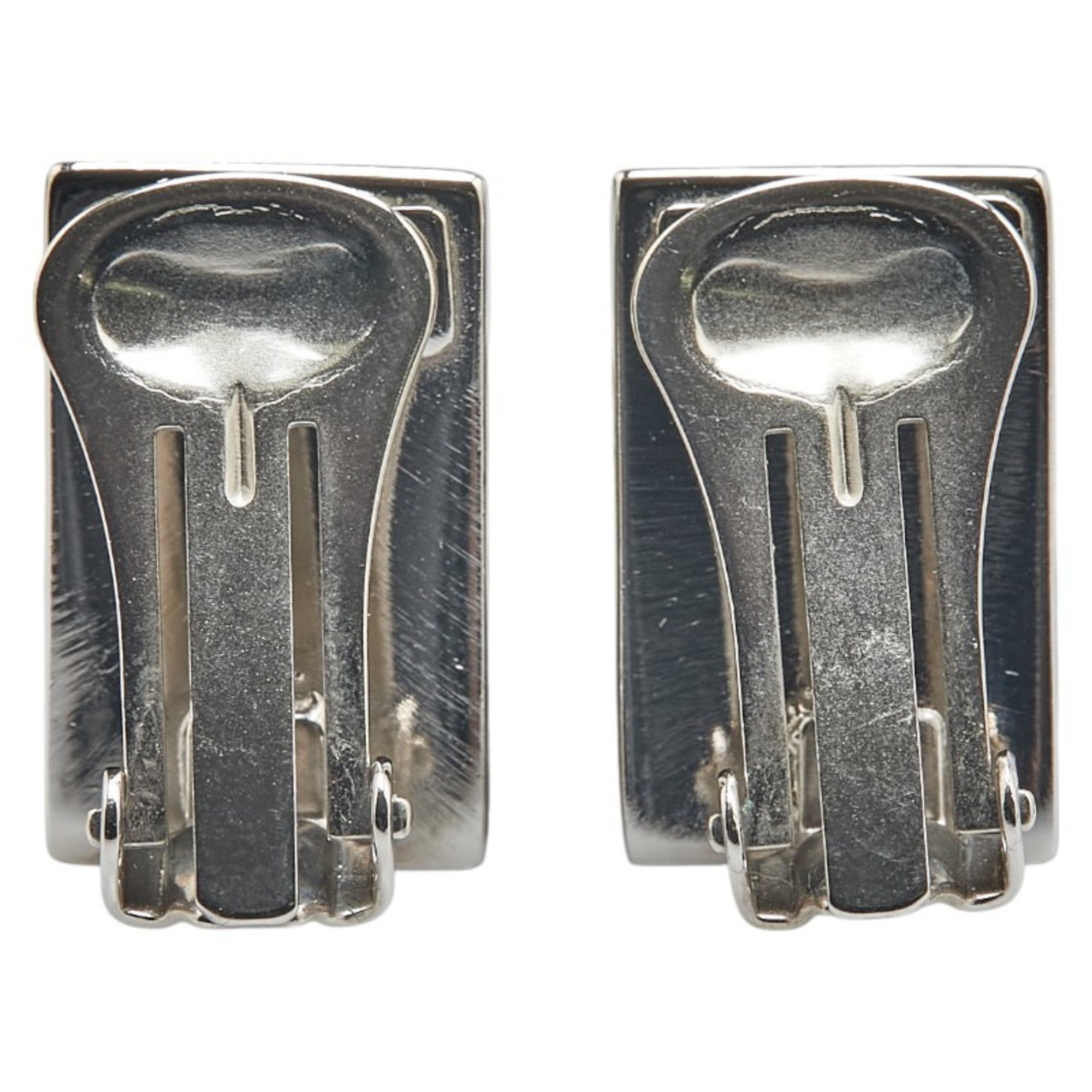 Salvatore Ferragamo logo earrings in silver metal for women.