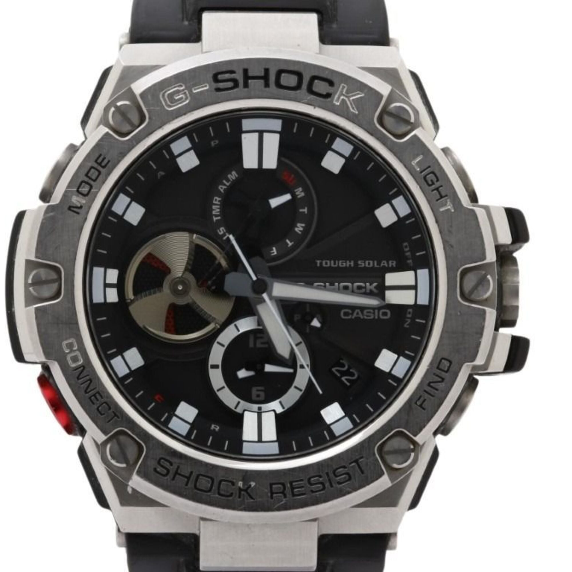 CASIO G-SHOCK G-STEEL GST-B100 Series GST-B100-1AJF Black Resin/Stainless Steel Men's Analog Watch — Good