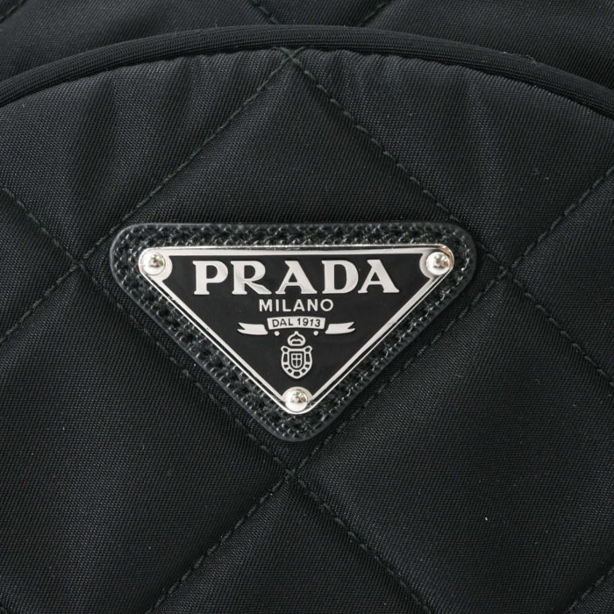 PRADA Triangle Backpack for Women, Black, 1BZ066 — Like New