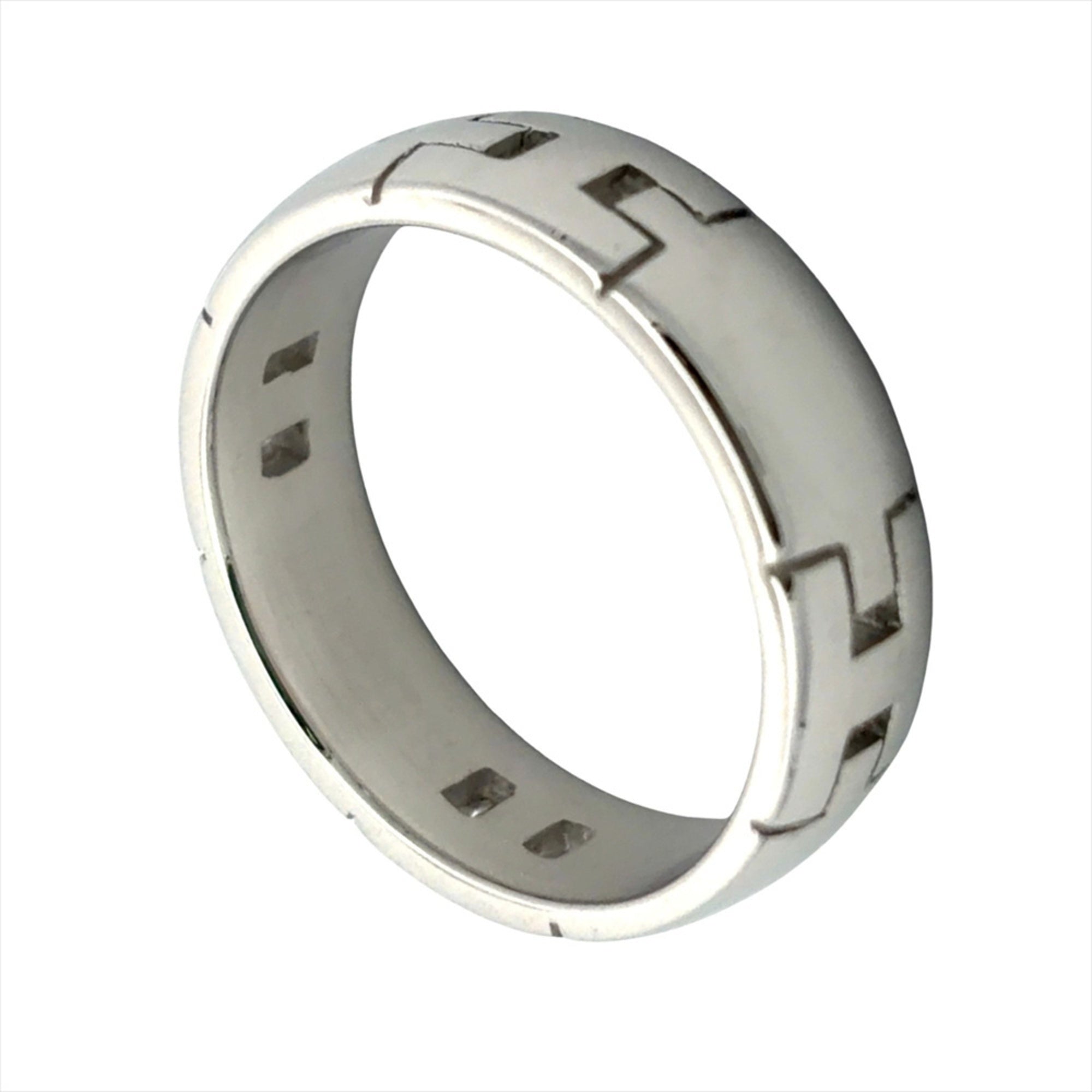 Hermes Hercules Ring, Size #52, 18K White Gold, 6.3g, Women's — Like New