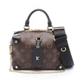 Louis Vuitton Petite Malle Souple Handbag, Coated Canvas and Leather, Monogram, Women's, Brown Black, M45571
