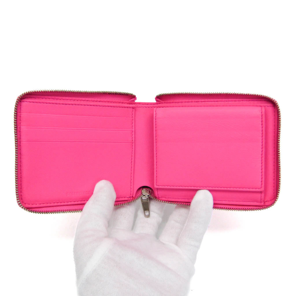 Balenciaga Essential Mini Wallet 659224 Women's Leather Wallet (bi-fold) Pink