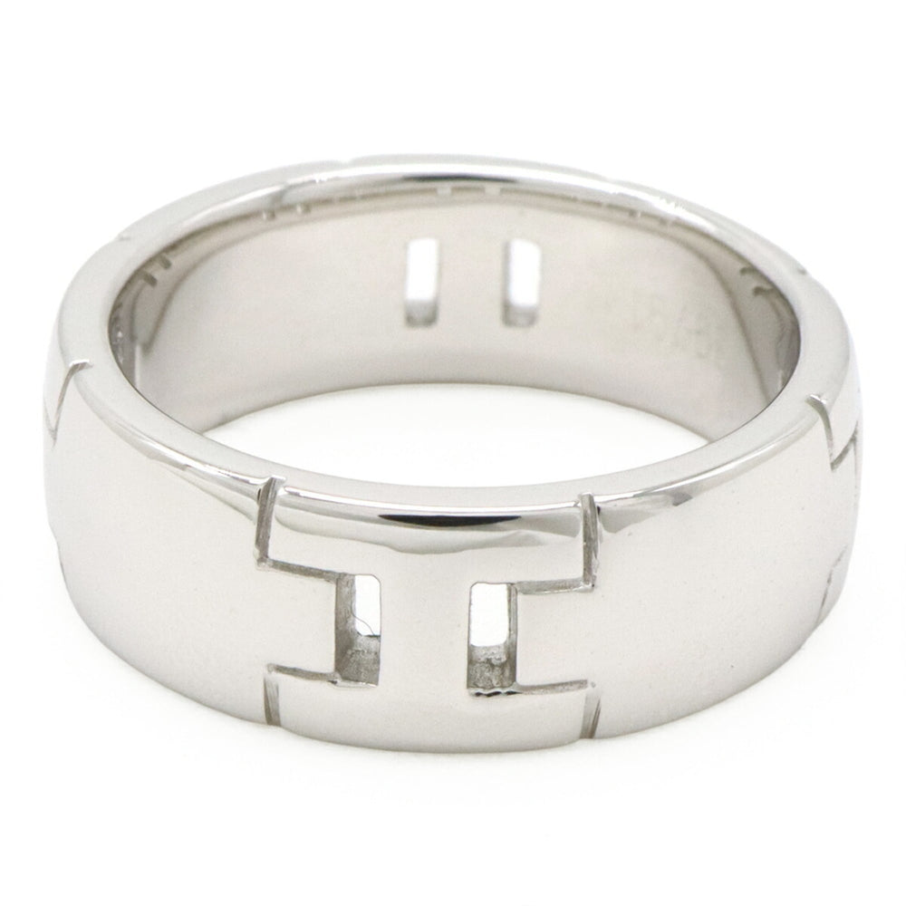 HERMES Hercules Ring, 18KWG (750WG) White Gold, Size #51 (approx. Japanese size 1) — Like New